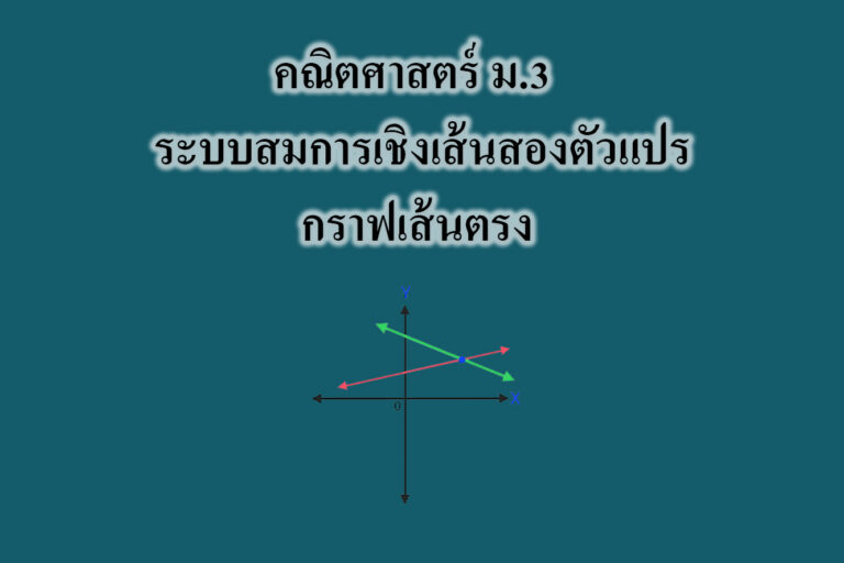 ระบบสมการเชิงเส้นสองตัวแปร ระบบสมการเชิงเส้นสองตัวแปร