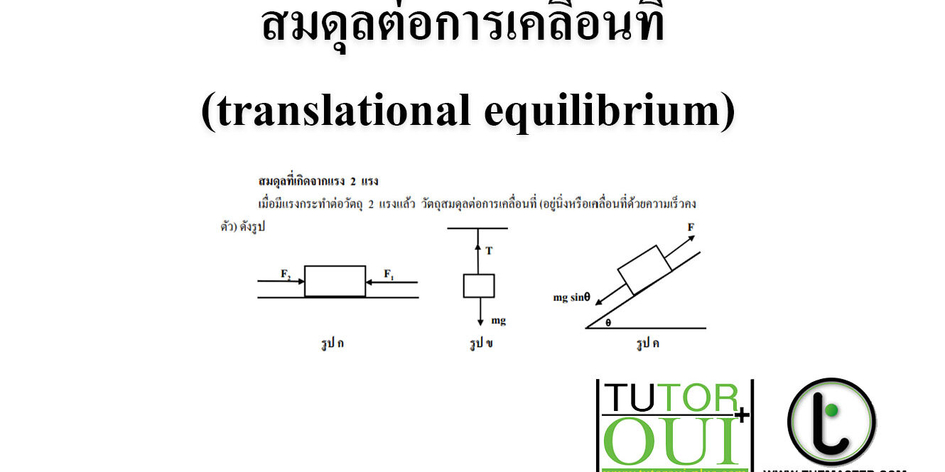 สมดุลต่อการเคลื่อนที่ (translational equilibrium) สมดุลต่อการเคลื่อนที่ (translational equilibrium)