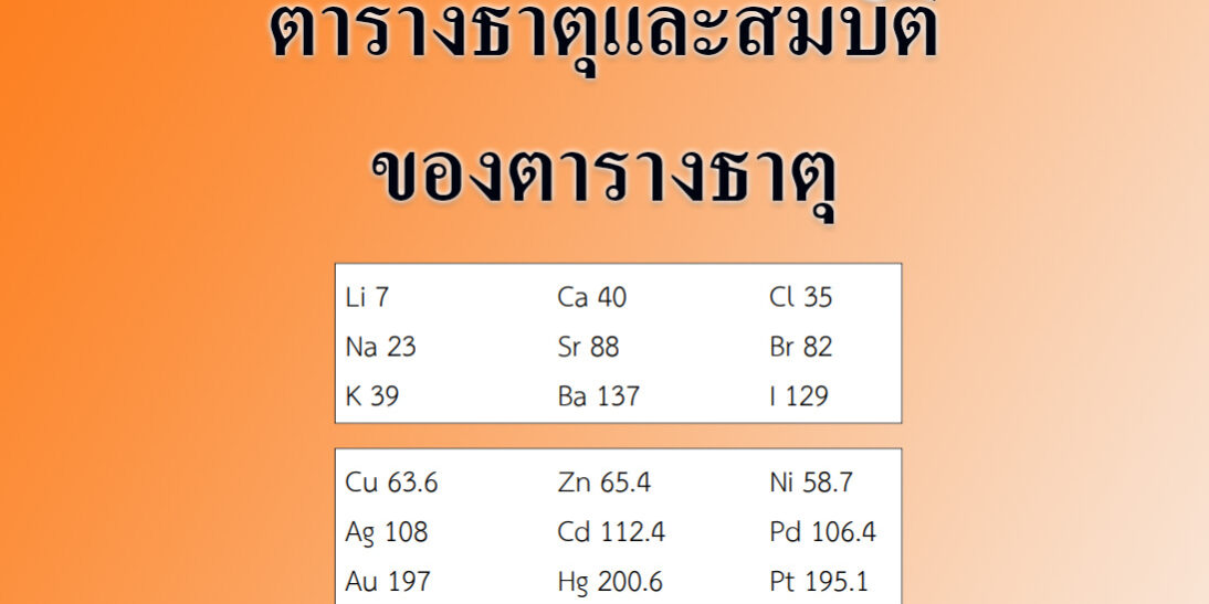 ตารางธาตุและสมบัติของตารางธาตุ