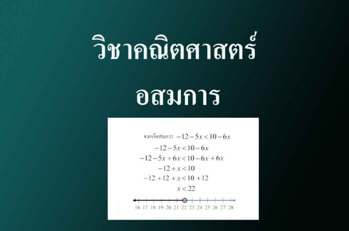 วิชาคณิตศาสตร์ เรื่อง อสมการ